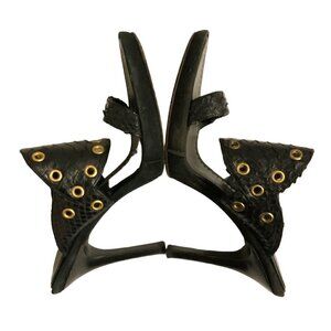 Spago womens shoes  black snakeskin backless 4.25”heel